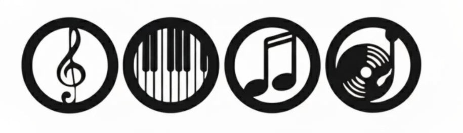 Black Music Notes Wooden Wall Home Decor